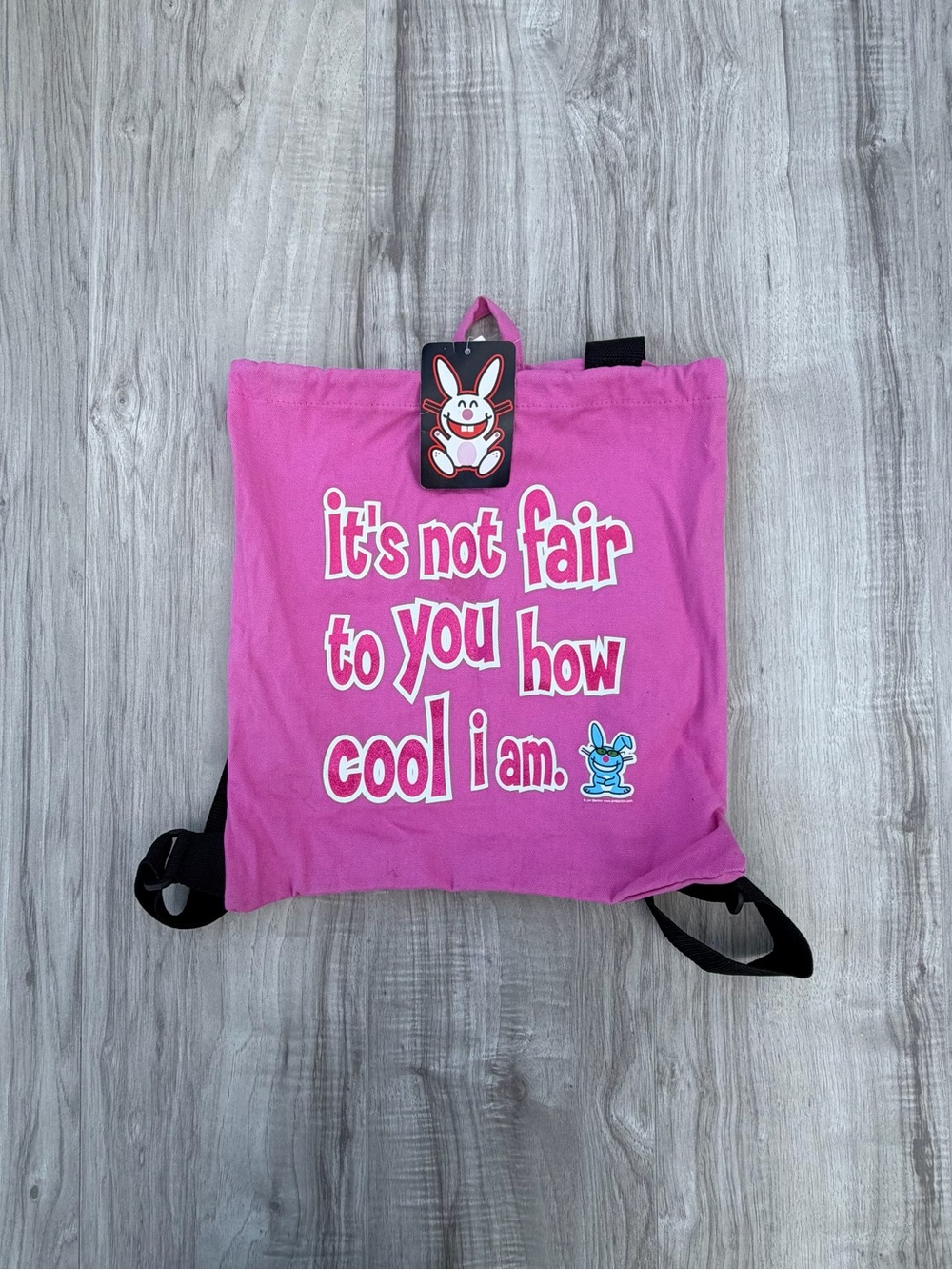 It's Happy Bunny Vintage Y2K drawstring backpack